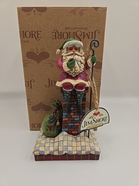 Jim Shore "Rooftop Rest" Santa Chimney Figurine ORIGINAL BOX